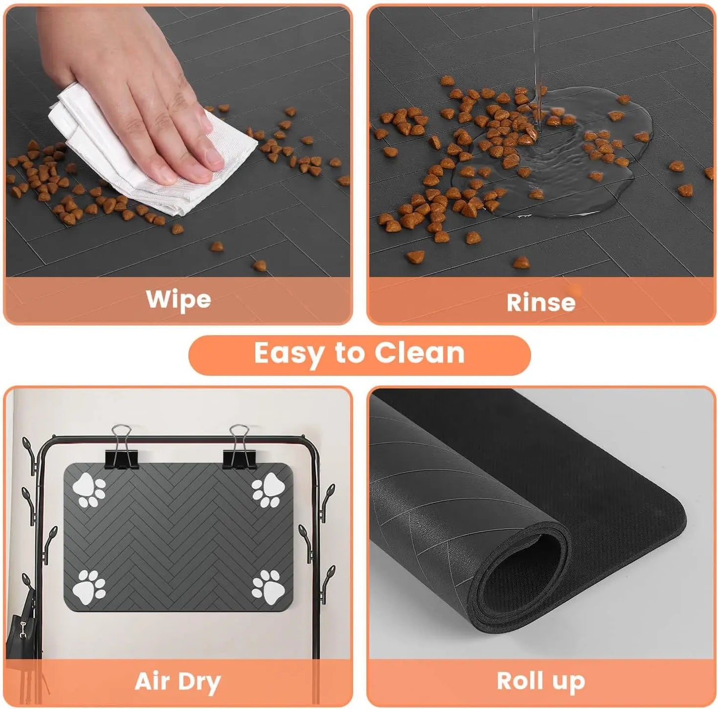 🐾 Pet Feeding Mat 🧼💧 Absorbent & Waterproof Placemat