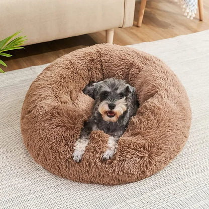 😺🛏️ Plush Donut Cat Bed Super Soft & Washable