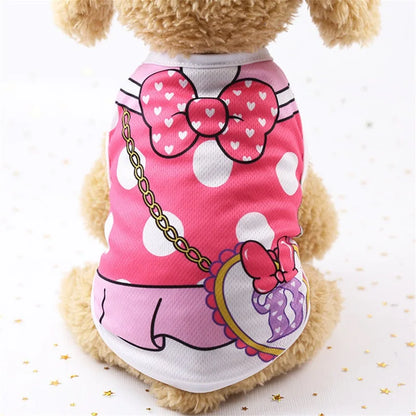 👕🐾 Cartoon Dog T-Shirt Summer Soft Vest for Puppies & Small Dogs