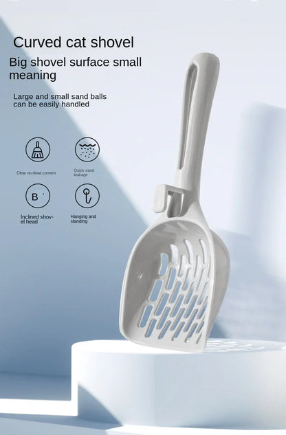 😺🐾 Plastic Cat Litter Scoop Self-Cleaning Shovel with Base