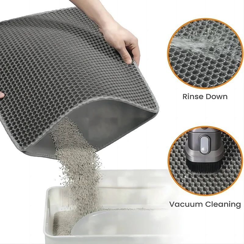 🐾 Cat Litter Mat 🧼✨ Waterproof Double-Layer Trapping Pad