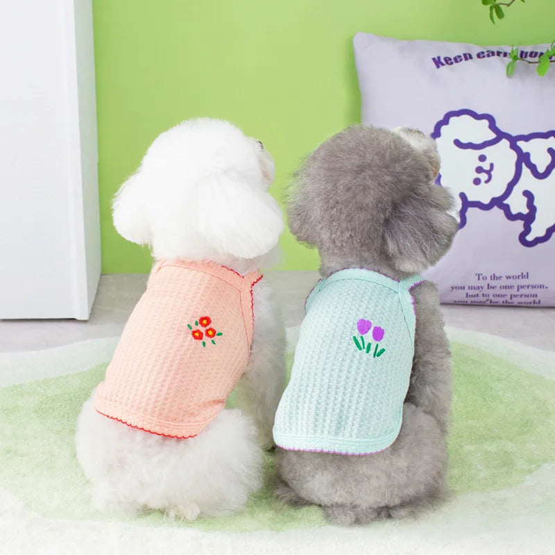 ☀️🐶 Summer Pet Vest Thin Strap Breathable Clothes for Small Dogs & Cats