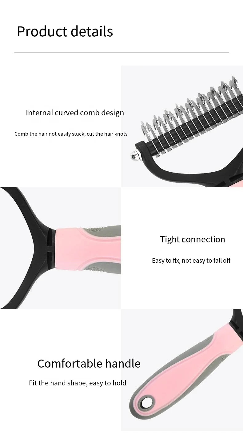 🐾✨ Pet Grooming Comb Hair Remover & Dematting Brush