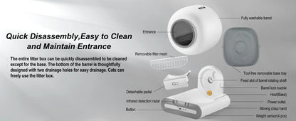 😺 DOEL Smart Cat Litter Box 📱✨ Automatic Self-Cleaning for Multiple Cats