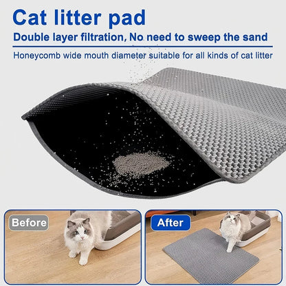 🐾 Cat Litter Mat 🧼✨ Waterproof Double-Layer Trapping Pad
