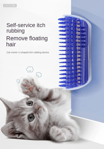 😺🐾 Cat Wall Corner Scratcher Self-Grooming Massager