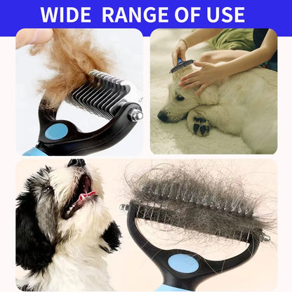 🐾 Pet Deshedding Brush ✂️ Hair Remover & Knot Cutter for Cats & Dogs