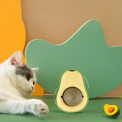 😺🌿 Rotatable Catnip Ball Teeth Cleaning & Scratch Toy
