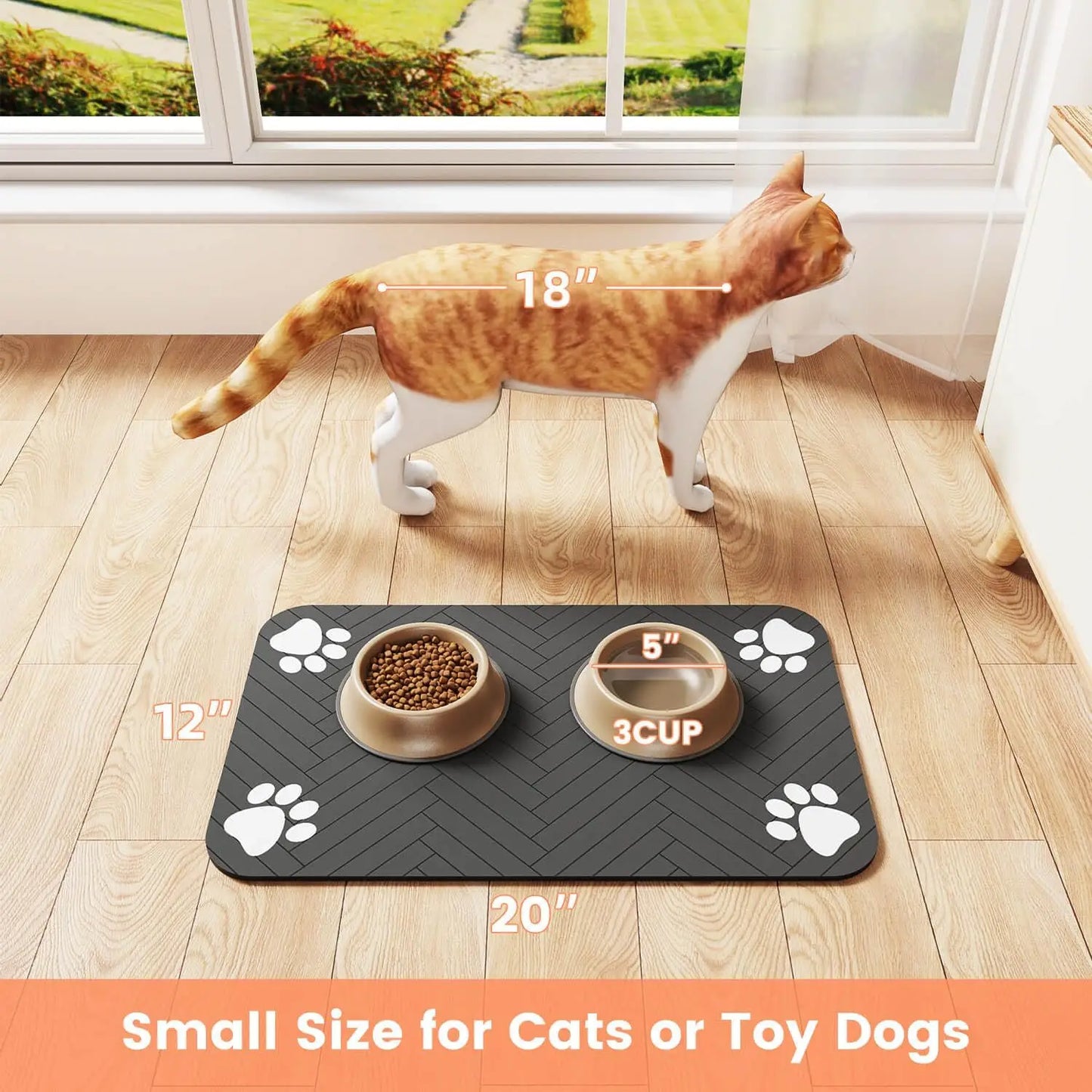 🐾 Pet Feeding Mat 🧼💧 Absorbent & Waterproof Placemat