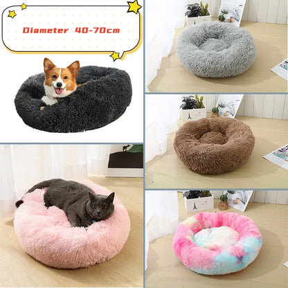 😺🛏️ Plush Donut Cat Bed Super Soft & Washable