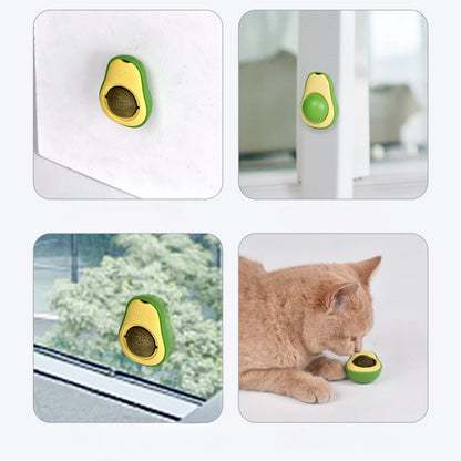 😺🌿 Rotatable Catnip Ball Teeth Cleaning & Scratch Toy