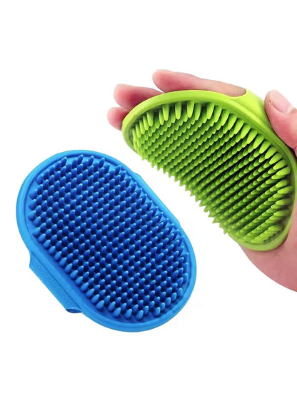 🛁🐾 Soft Rubber Pet Bath Brush Grooming & Massage Comb for Cats & Dogs