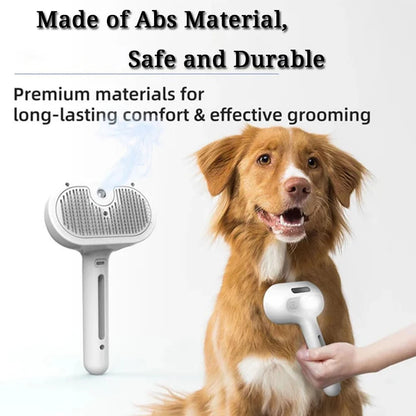 🌫️🐶 Steam Grooming Brush Luxury Dog Hair & Massage Tool