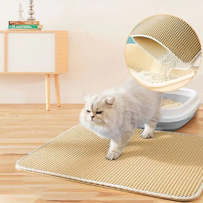 🐾 Waterproof Cat Litter Mat Double Layer Trapping Pad