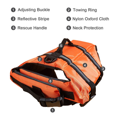 🦺🐶 Reflective Dog Life Jacket Adjustable Swim Vest for Large Dogs
