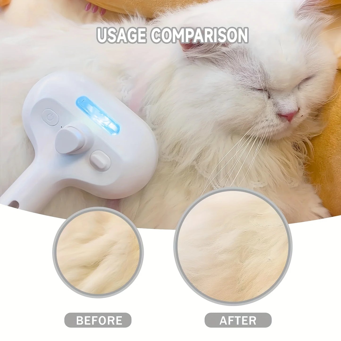 💦🐾 Pet Spray Comb Grooming & Hair Remover Brush for Cats & Dogs