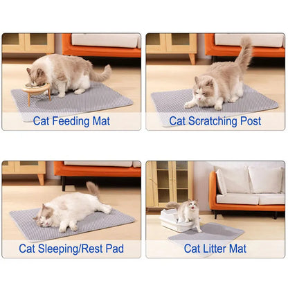 🐾 Waterproof Cat Litter Mat Double Layer Trapping Pad