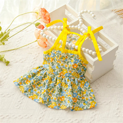 🌸😺 Summer Cat Dress Cotton Suspender Princess Outfit
