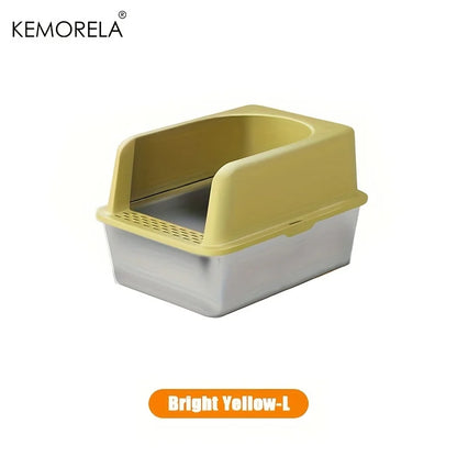 😺 XL Stainless Steel Cat Litter Box  High-Sided, Odor-Free & Durable