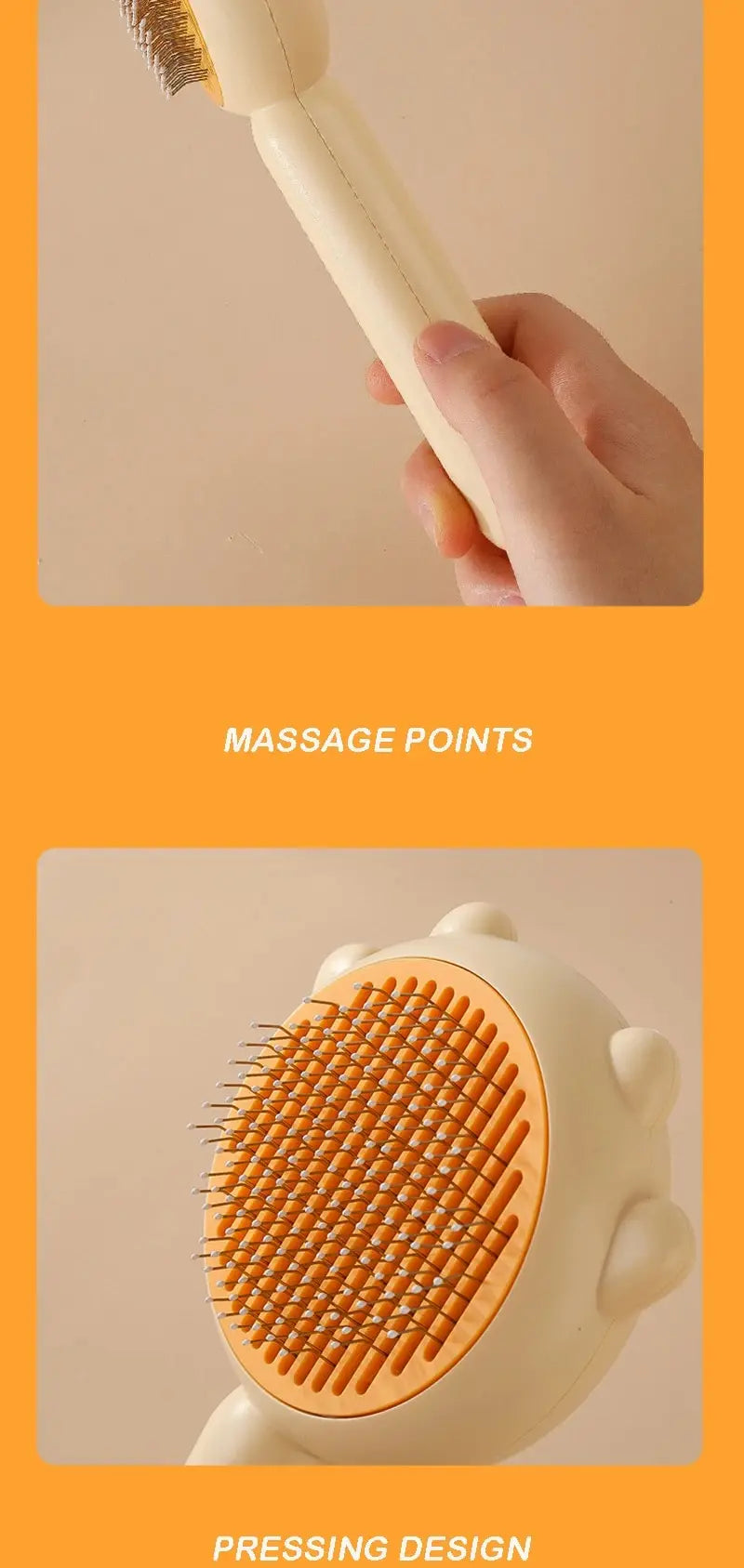 😺🐶 Pet Grooming Comb ✨🖐️ Massage & Cleaning Brush for Cats & Dogs