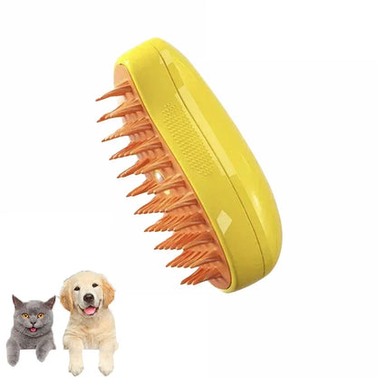 🌫️🐾 3-in-1 Steam Pet Brush Groom, Massage & De-Shed