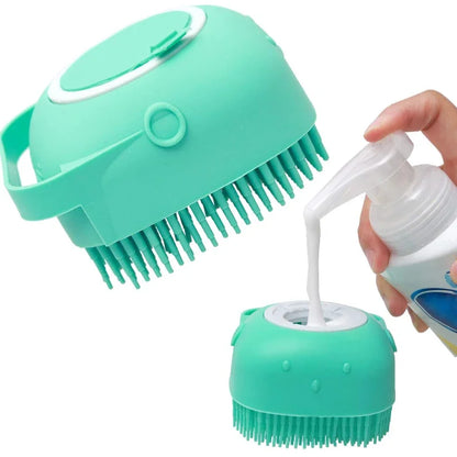 🛁🐾 Pet Shampoo Brush Silicone Massage & Grooming Comb