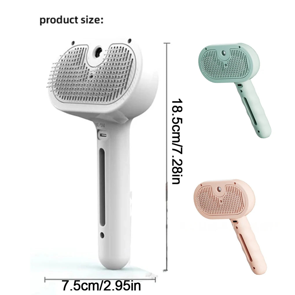 🌫️🐶 Steam Grooming Brush Luxury Dog Hair & Massage Tool