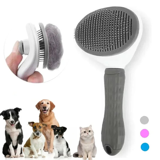 🐶🐱 Self-Cleaning Pet Brush Hair Remover & Grooming Comb
