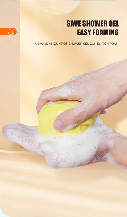 🛁🐾 Dog & Cat Bathing Brush Silicone Massage & Shampoo Dispenser