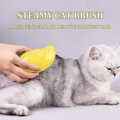 🌫️🐾 3-in-1 Steam Pet Brush Groom, Massage & De-Shed