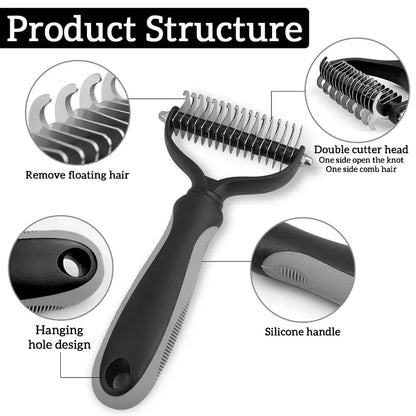 🐾✨ Pet Grooming Comb Hair Remover & Dematting Brush