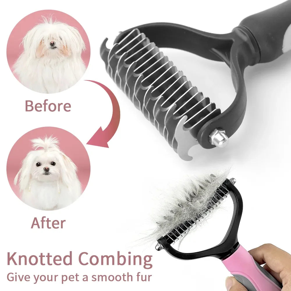 🐾✨ Pet Grooming Comb Hair Remover & Dematting Brush