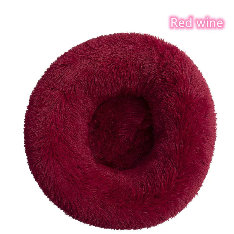 😺🛏️ Plush Donut Cat Bed Super Soft & Washable