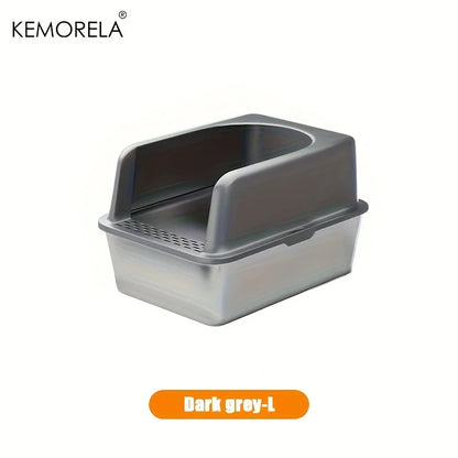 😺 XL Stainless Steel Cat Litter Box  High-Sided, Odor-Free & Durable