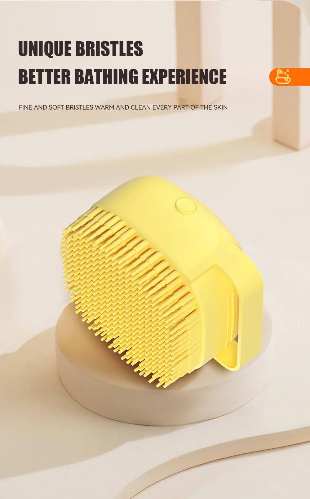 🛁🐾 Dog & Cat Bathing Brush Silicone Massage & Shampoo Dispenser