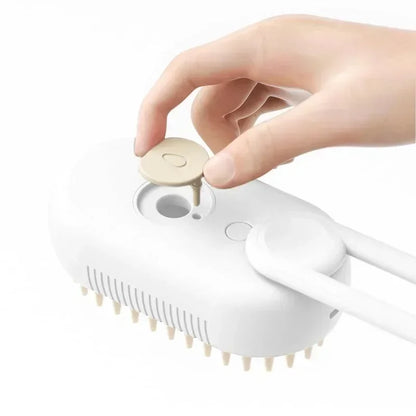 🌫️🐾 3-in-1 Steamy Pet Brush Groom, Massage & De-Shed