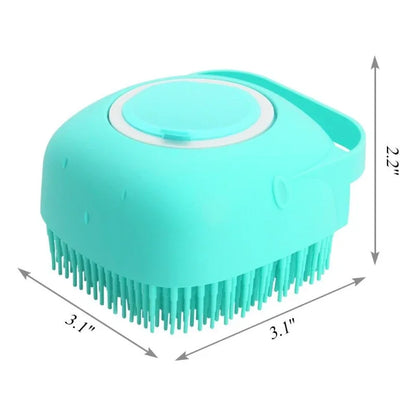 🛁🐾 Pet Shampoo Brush Silicone Massage & Grooming Comb