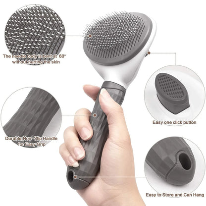🐶🐱 Self-Cleaning Pet Brush Hair Remover & Grooming Comb