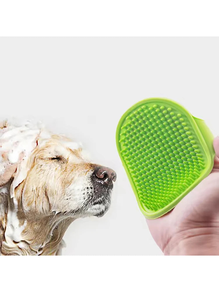 🛁🐾 Soft Rubber Pet Bath Brush Grooming & Massage Comb for Cats & Dogs