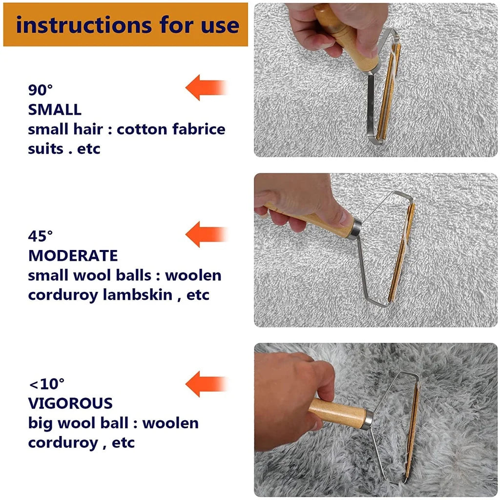 🧹🐾 Portable Fabric Hair Remover Double-Sided Clothes & Carpet Shaver