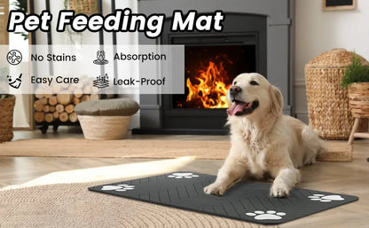 🐾 Pet Feeding Mat 🧼💧 Absorbent & Waterproof Placemat