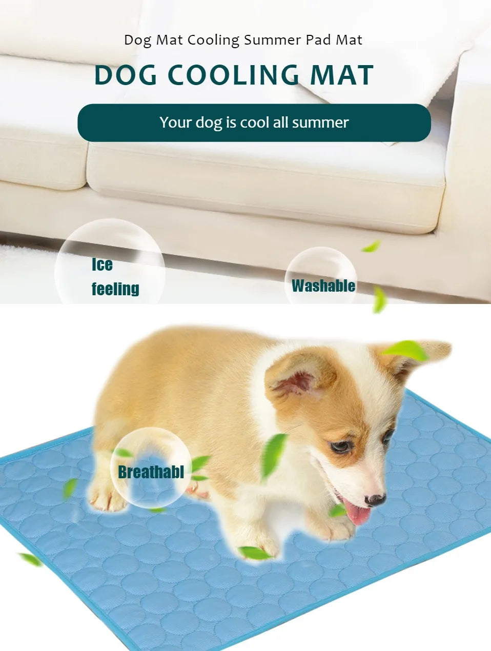 ❄️🐾 Dog & Cat Cooling Mat Summer Pet Ice Bed