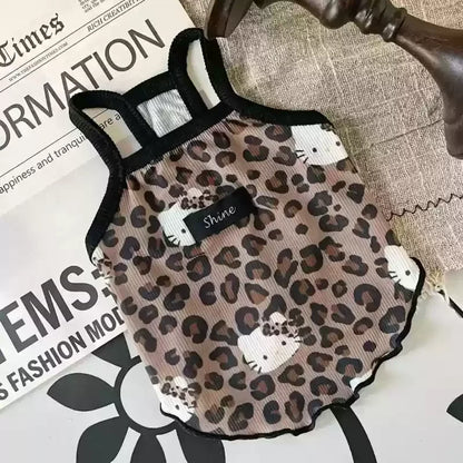 🐾👕 Leopard-Print Pet Vest Summer 2025 Trendy Clothes for Cats & Dogs