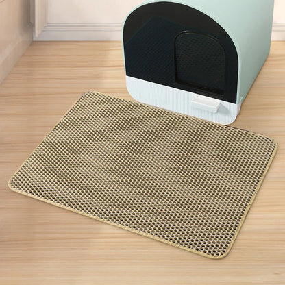 🐾 Cat Litter Mat 🧼✨ Waterproof Double-Layer Trapping Pad