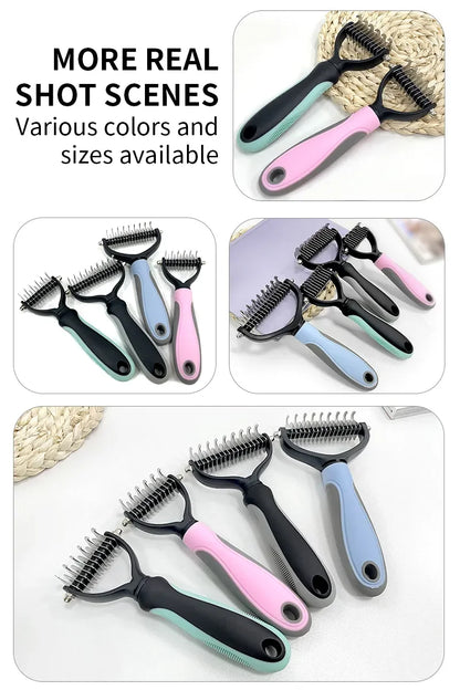 🐾✨ Pet Grooming Comb Hair Remover & Dematting Brush