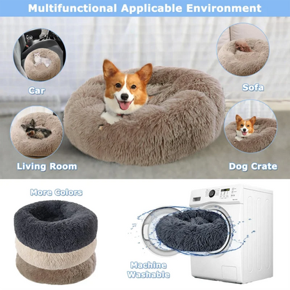😺🛏️ Plush Donut Cat Bed Super Soft & Washable