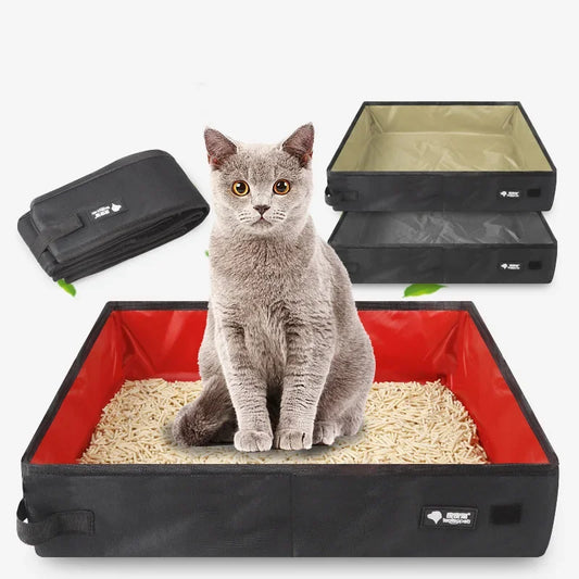 🐾 Foldable Pet Litter Box 🧳✨ Portable & Waterproof Travel Toilet