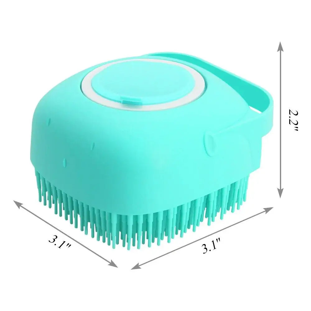 🛁🐾 Pet Shampoo Brush Silicone Massage & Grooming Comb