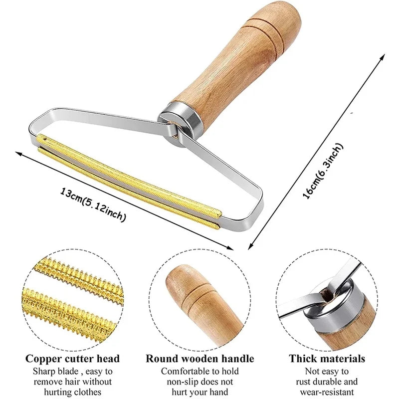 🧹🐾 Portable Fabric Hair Remover Double-Sided Clothes & Carpet Shaver