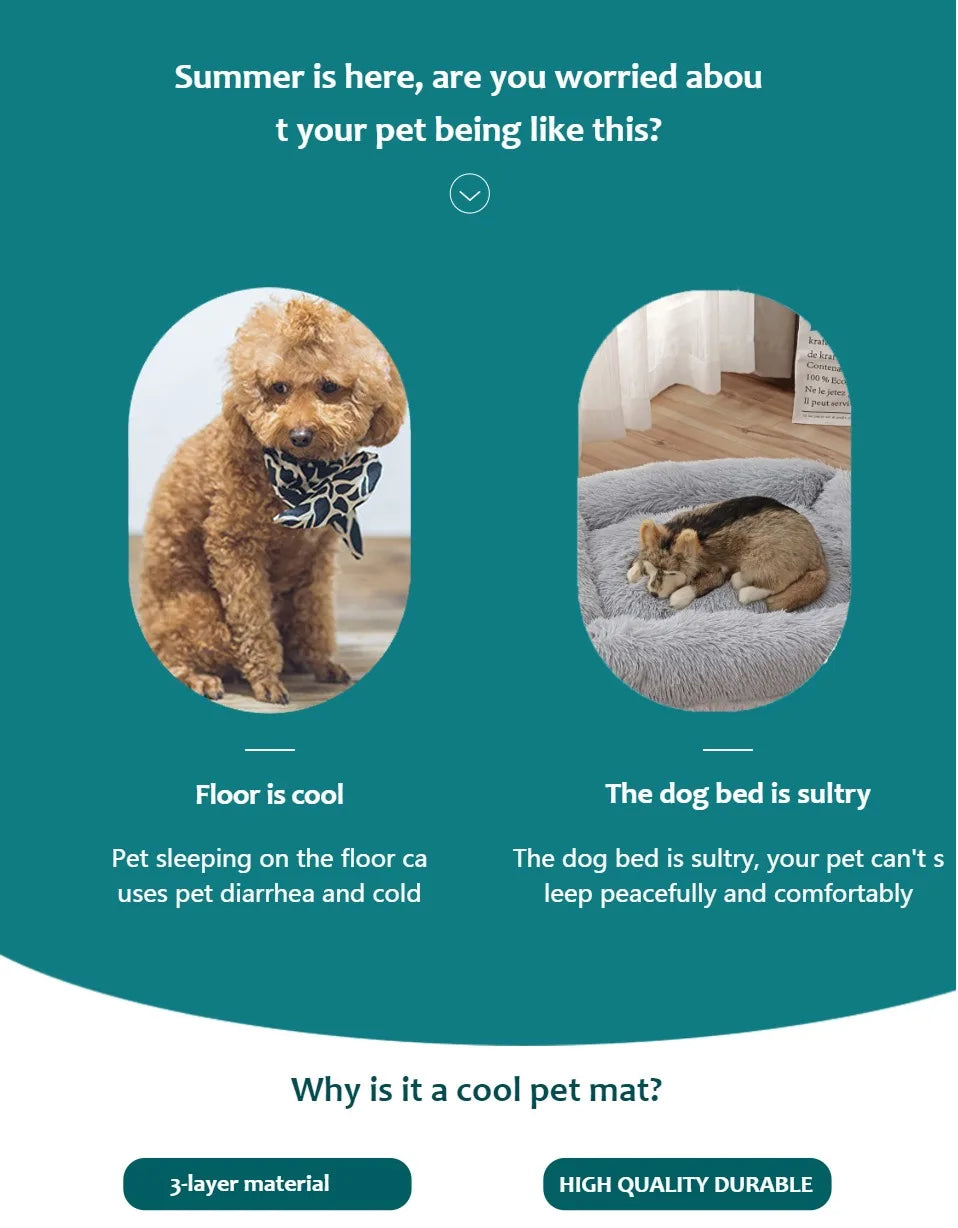 ❄️🐾 Dog & Cat Cooling Mat Summer Pet Ice Bed